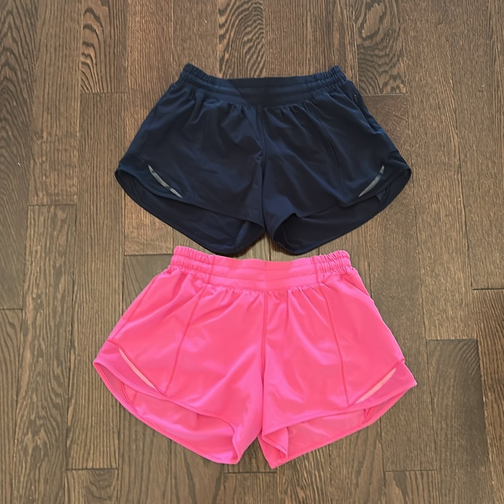 Lululemon Athletica 1 Pink  & 1 Navy Blue Athletic Shorts both size 6